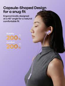 REMAX Capsule-Shape Wired Earbuds, Type-C Earphones With Hi-Res Sound & Mic, Noise Cancelling, Bass Stereo, Compatible With IPh/Android/PC, Gaming Headset, 1.2M Tangle-Free, Headphone Wired - RM-09a - View 6