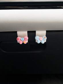 蝴蝶結汽車手套箱掛鉤 創意汽車內飾副駕駛座掛鉤 用於掛包與收納 - A - 查看 8