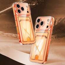 Hadaasi 1pc Transparent Card Holder Case With Card Slots, Full Body Protective TPU Phone Case Compatible With Apple 17 Pro/17 Pro Max/ Air/17/16 Pro/16 Pro Max/16 Plus/16/16E And Galaxy S26 Ultra/S26 Plus/S26/S26 Edge/S25 Ultra/S25 Plus/S25/S25 Edge/S25 FE/A57/A37 A17/A07/A56/A36/A26/A55/A35/A25/A15 - Clear - View 5