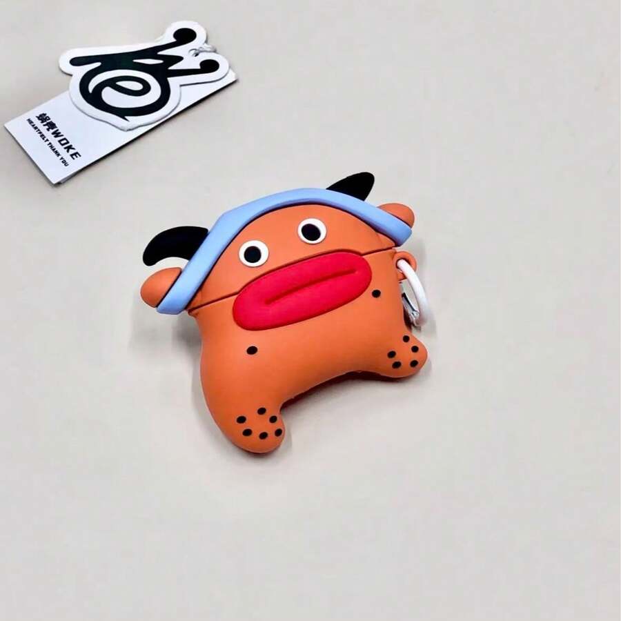 Funny Ugly Big Mouth Silicone Earphone Case, Compatible With Apple 4/3, Pro 2/3 - Multicolor - View 1