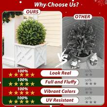 2 Pack Artificial Topiary Ball Tree With Ground Spikes,4\ Outdoor UV Resistant Faux Boxwood Topiary Bush,Outside Fake Shrub Bushes Potted Plants For Porch, Garden, Front Door,Indoor Spring Decor - 格林 - 查看 7