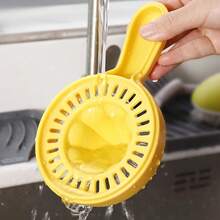 1pc Creative PP Manual Juicer | Household Multi-Function Lemon And Fruit Juicer With Measuring Cup Separator - Yellow - View 6