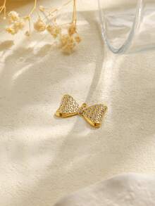 1pc/Pack 304 Stainless Steel Cute Black & White Polka Dot Zirconia Butterfly Pendant Accessory - Bow Accessories - View 5