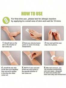 10片装面部脱毛蜡纸，适用于所有肤质，快速无痛脱毛套装 - 升級款 - 查看 1