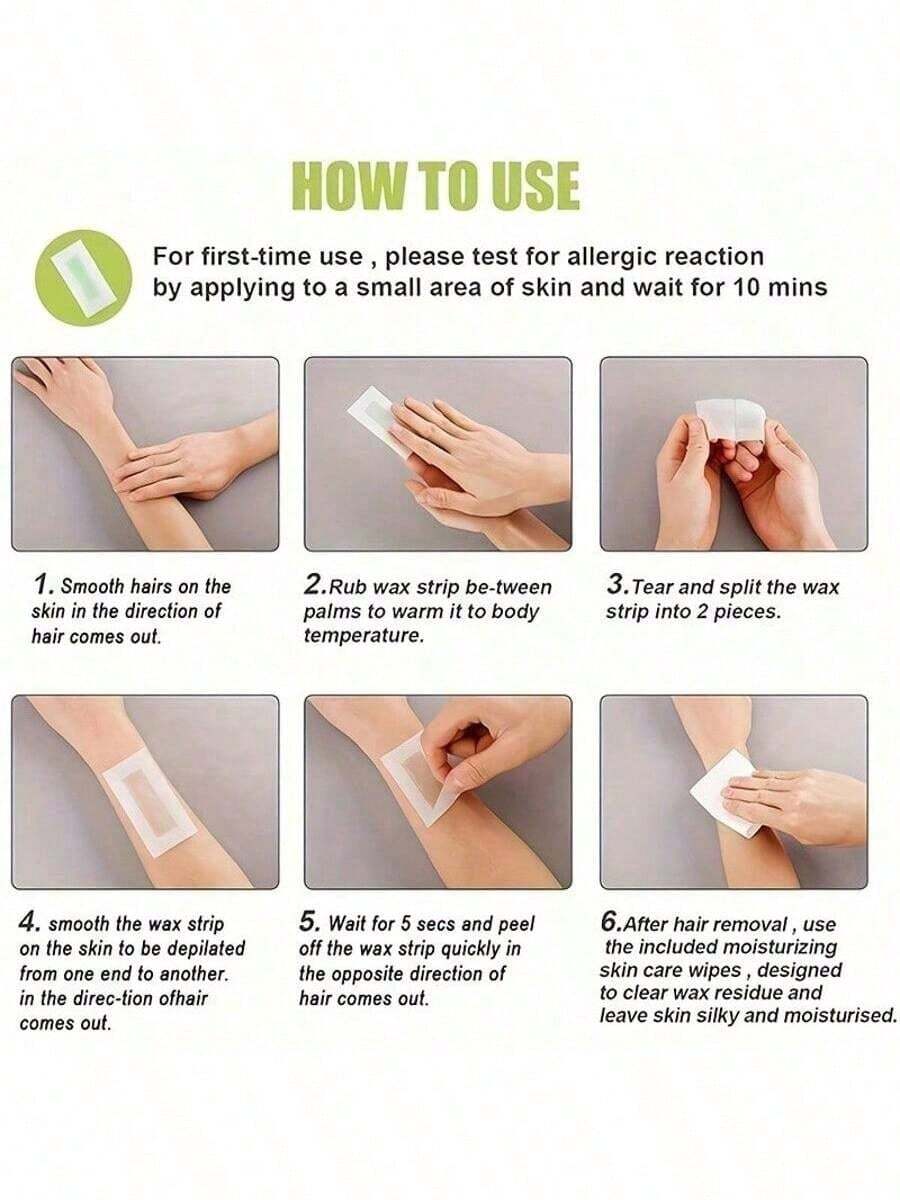 10片装面部脱毛蜡纸，适用于所有肤质，快速无痛脱毛套装 - 升級款 - 查看 1