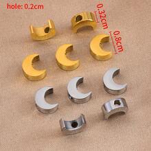 5pcs Stainless Steel Smooth Moon Shaped Beads, Suitable For Beading Or Making Jewelry Pendants DIY Craft Supplies - Stainless Steel Moon Beads - View 7