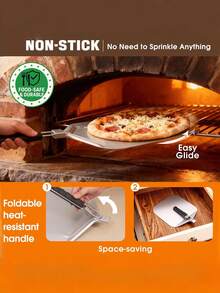 6pcs/Set Pizza Making Metal Spatula Kit,Pizza Oven Accessories With Rocker Cutter, Pizza Pan, Pizza Server, Oven Mitts, For Family Oven Baking - Multicolor - View 4