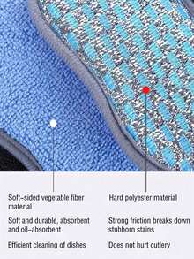 1pc Double-Sided Oil-Proof Scouring Pad Kitchen Sponge Cloth Magic Eraser Pot Scrubber Dish/Pan/Stove Cleaning New Year Gift - Double-sided Cleaning Wipe - View 9