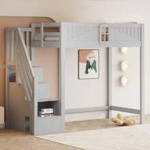 Kids Bed Frames, Headboards & Footboards - Grey + Wood + 90cm*200cm - View 5