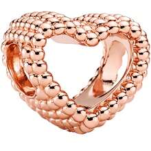 Charm separador corazon S925, MXXTZ-001, 1Pza, Plata S925 Chapa, Separador, Fijo, Corazón, Oro Rosa, Caja Blanca 4x4cm. - Oro rosa - Ver 1