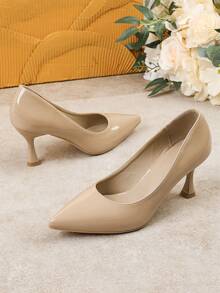 Giày cao gót mũi nhọn cao 7cm, màu nude gợi cảm, chất liệu da mềm mại, thích hợp cho công sở và thanh lịch. - Màu be - Xem 6