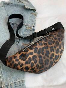 Fashionable Retro Leopard Print Waist Bag For Women - Brown - View 3