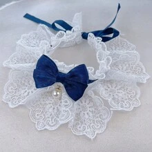 Vòng cổ cho chó đính ngọc trai và đá quý, mặt dây chuyền khăn choàng cổ bằng lụa cho cún con/mèo con trong đám cưới, nơ đeo cổ cho thú cưng, phụ kiện bằng satin cho mèo con sơ sinh, quà tặng. - Nhiều màu - Xem 40