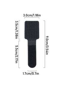 30pcs Cable Management Magic Hook And Loop Ties, Computer Cable Bundlers, Desktop Cable Organizer, Wire Routing Fixing Straps - Black - View 5