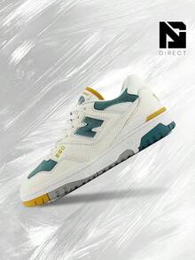 New Balance 550 Green Mustard-Men's Lifestyle Sneakers – Shose For Man-Vintage-Spring & Summer-Inspired Running Shoes, Shock-Absorbing Comfort, Gym To Streetwear Casual Wear-Easter Gift–BB550VRA - Trắng/Xanh lá/Mù tạt - Xem 1