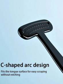 1pc Adult Tongue Cleaner, Hypoallergenic Plastic, Ergonomic Handle, Gentle Scraper Design, Oral Care Tool, Freshen Breath, Remove Bacteria, Comfortable Grip, Hypoallergenic Material - Multicolor - View 2