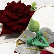 Boutonniere - les de flores para novios y novios decoración de fiesta accesorios de aniversario para hombre-038 - Rojo - - Ver 3