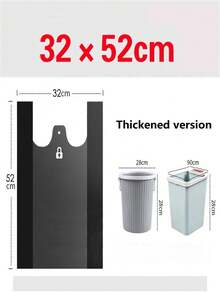 50pcs Thick Black Trash Bags, Suitable For Hotel, Commercial Kitchen, Office And Home Use - Multicolor - View 10