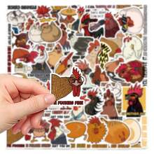 50pcs Funny Chicken Stickers, Cartoon Hen Waterproof Stickers Suitable For Laptop, Skateboard, Guitar, Fridge, Luggage, Helmet, Phone, Computer, Scrapbook, Party Supplies And School Rewards - 50pcs/set - View 5