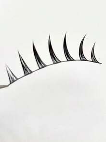 10pcs Cartoon Exaggerated Demon False Eyelashes, Natural & Realistic Thick, Whole Strip Transparent Stem Cat Ear Fairy Hair, Suitable For Beginners, Wispy Tail Style, Natural & 3D, Not Irritating - Spiky Manga Lashes - View 3