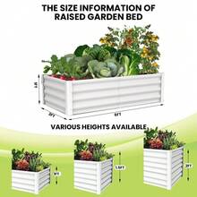 Galvanized Raised Garden Bed Kit, 2-Pack 6*3*1FT Outdoor Metal Planter Boxes – Large, Durable, Open Base, Safety Edge – Easy Assembly, Ideal for Vegetables and Flowers, Backyard Use - 6*3*1 pie Beige 2 piezas - Ver 3