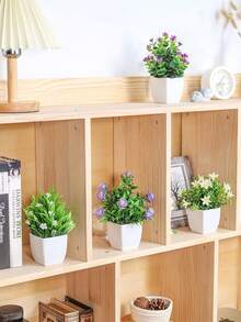 1pc Artificial Potted Plant With Flowers, Suitable For Indoor Decor, Spring Decor, Farmhouse Tabletop, Wedding Decoration, Greenery Planter, Ideal Gift For Valentine's Day & Mother's Day, Suitable For Centerpiece, Holiday Party, Garden, Living Room Home Decor - Multicolor - View 4