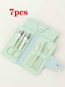 4/7件套美甲套装，旅行美甲工具套装，男女通用指甲钳，专业指甲剪套装 - 彩色 - 查看 12