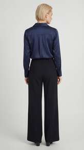 Naf Naf Classic Wide-Leg And Elegant Black Trousers Pantalons Black PET - Black - View 3