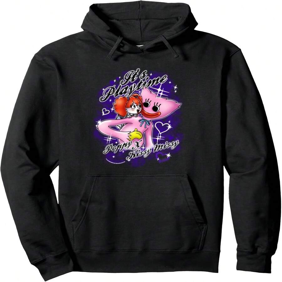 Poppy Playtime It's Playtime Poppy X Kissy Missy Airbrush Pullover Hoodie - màu đen - Xem 1