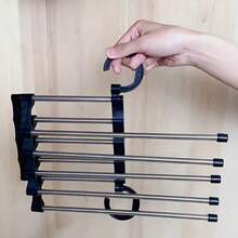 ZHGEE Space-Saving Stainless Steel Multi-Layer Pants Hanger - Foldable & Adjustable, Perfect For Closet Organization Closet For Clothes Hangers For Pants - Multicolor - View 1