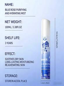 Glowly Beauty Blue Rose Water Hydrating Face Mist Spray -  Damask Rose Facial Spray With 5-Second Penetration Formula, Instant Hydration & Soothing For All Skin Types, Dye-Free Alcohol-Free Vegan Moisturizing Mist - Quả dưa chuột - Xem 7