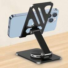 New Rotating Metal Phone Stand Multifunctional Desktop Lazy Portable Foldable Anti-Slip Tablet Stand Gift - A- Foldable - View 5