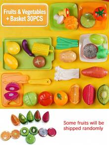 Baby Fruit & Vegetable Cutting Kitchen Toy, Non-Contact Food, Children's Kitchen Utensils, Edges Not Sharp - Multicolor - View 8