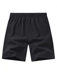 6pcs/Set Men's Summer Basketball Training & Running Tracksuits, Quick-Dry Short Sleeve T-Shirt And Shorts Set, Outdoor Beach Surfing Outfit - Black - View 5