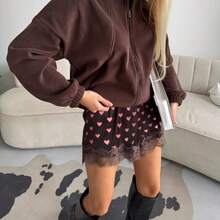 Boho Women's Lace Trim Satin Silk Shorts Shiny Elastic Waist Mini Shorts Pettipants Half Slip Shorts French Knickers Boyshorts For Dresses Full Coverage Underwear Lounge Pants - 泡泡糖粉 - 查看 7