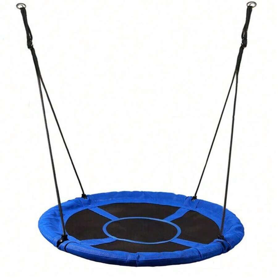 100cm Giant Nest Web Rope Hanging Tree Kids Swing Seat Round Backyard Playground - Blue - View 1