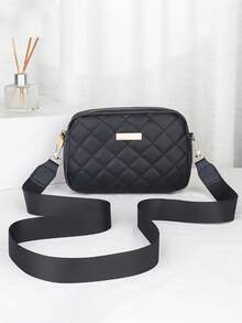 1pc Girl's Fashion Quilted Diagonal Crossbody Bag, Detachable Strap, Classic Crossbody Bag, Great Gift - Multicolor - View 4