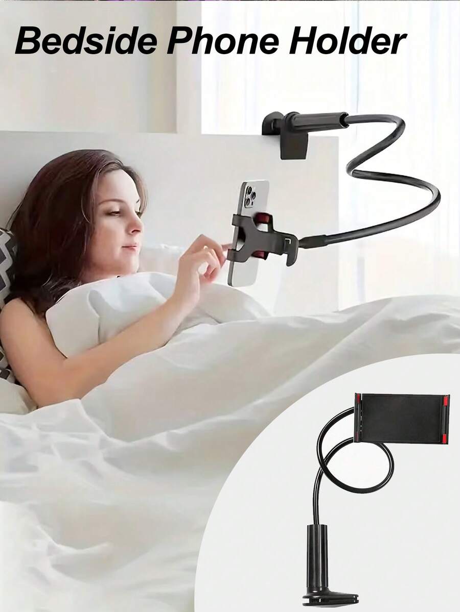 Giá đỡ điện thoại để bàn dạng cổ thiên nga có thể điều chỉnh 360°, kẹp linh hoạt dùng cho bàn làm việc hoặc giường ngủ, tương thích với mọi loại điện thoại.