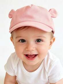 男女宝宝棒球帽，遮阳帽，宽檐带护耳，可爱设计，柔软透气材质，适合婴幼儿四季佩戴，头围可调节，魔术贴设计，适合日常/散步/户外活动，适合0-36个月的宝宝。 - 彩色 - 查看 3