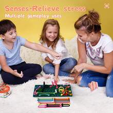 Tableau d'activités sensorielles, jouet anti-stress silencieux en silicone, jouet sensoriel à triturage pour soulager le TDAH, l'autisme et l'anxiété, convient aux enfants autistes et TDAH, tableau anti-stress silencieux avec sac de rangement, convient aux enfants de 3+ ans et aux adultes - Multicolore - Voir 9
