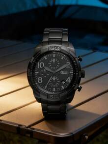 Fossil Men's Quartz Stainless Steel Chronograph Watch, 3-Dial Display, Business Casual Style, Suitable For Daily Wear. FS5712/FS5877/FS5876/FS5875/FS5874/FS5710 - Black - View 2