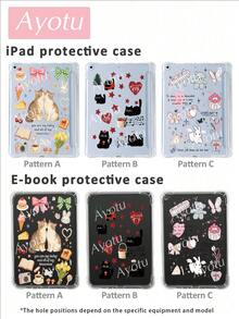 Ayotu 1pc Cartoon Cat & Rabbit Transparent Soft Silicone Full Body Protective Case For IPad 11th Gen/IPad 10/IPad 9/IPad Air 7th 11-Inch/IPad Air 5th/Kindle Paperwhite 11th/Kobo Libra Colour/Kindle 6-Inch - Multicolor - View 5