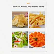 不锈钢波浪形土豆刀，多功能土豆切割器，可用于切薯条、土豆片、切花 - 黑色 - 查看 5