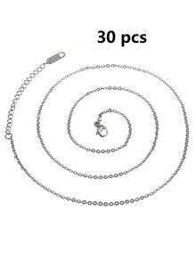 1/100pcs/Pack Multi-Color Stainless Steel K-Plated Basic Chain Necklace, DIY Jewelry Making Chain Necklace Can Be Worn Separately - Multicolor - View 32