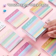 Cute Iridescence 4 Pads/200 Sheets 3x3 Sticky Notes Set, Adorable Cartoon Memo Pads With High-Adhesive, Post Reusable Tearable It Notes For Journal Planners Office Schoolsss Home, Bulk Stationery Gift - 虹彩 - 查看 7