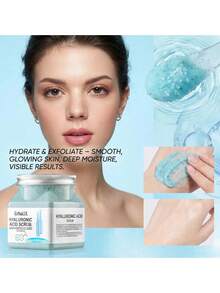 Exfoliante Facial Y Corporal De Acido Hialurónico Hidratación Profunda, Aclara Manchas 1 pz, incluye 2 mascarillas faciales de regalo. - Azul - Ver 2