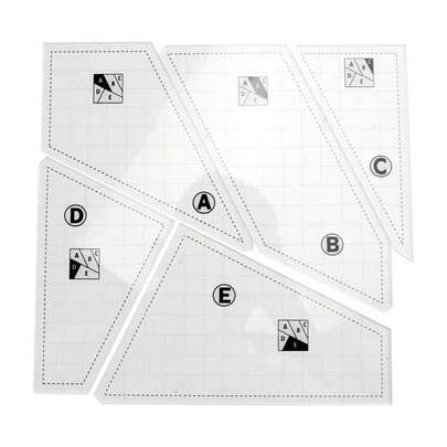 5Pcs Quilting Cutting Template Grids Crazier Eights Template Quilt Ruler Set Quilting Cutting Templates Acrylic