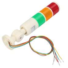 Luz indicadora de alarma de máquina herramienta CNC tricolor roja/naranja/verde con zumbador, 24 VCC - Multicolor - Ver 7