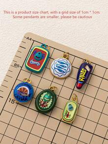 1件装时尚逼真食物系列吊坠，包含迷你蛋糕、披萨、冰淇淋、巧克力片、棉花糖、柠檬樱桃，不锈钢材质，18K镀金，DIY饰品，项链、手链、耳环、钥匙扣、包包、女士饰品、钱包配件，不锈钢吊坠，礼品 - 彩色 - 查看 6