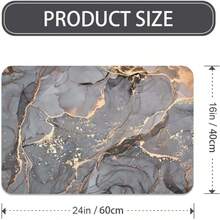 1pc Black & Gold Shiny Marble Pattern Doormat, Modern Luxury Style, Super Absorbent Quick Dry Non-Slip Diatomite Bathroom Floor Mat, Office Entrance, Kitchen, Living Room, Hallway Carpet, Bathroom Rug, Washable Area Rug - Multicolor - View 6
